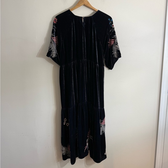 Johnny Was Tiarei Velvet Regan Dress large floral embroidered - Picture 10 of 17
